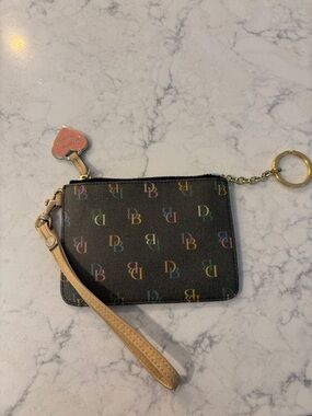 Dooney & Bourke Black Rainbow Logo Wristlet